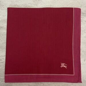 Burberry vintage handkerchief Red Scarf with Logo cotton